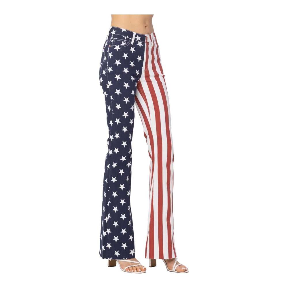 Judy Blue High Waist American Flag Print Flare Jeans 5/27